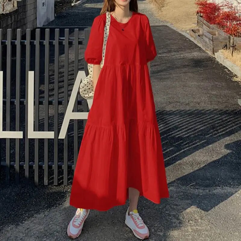 Anna's Elegantes Rotes Maxikleid