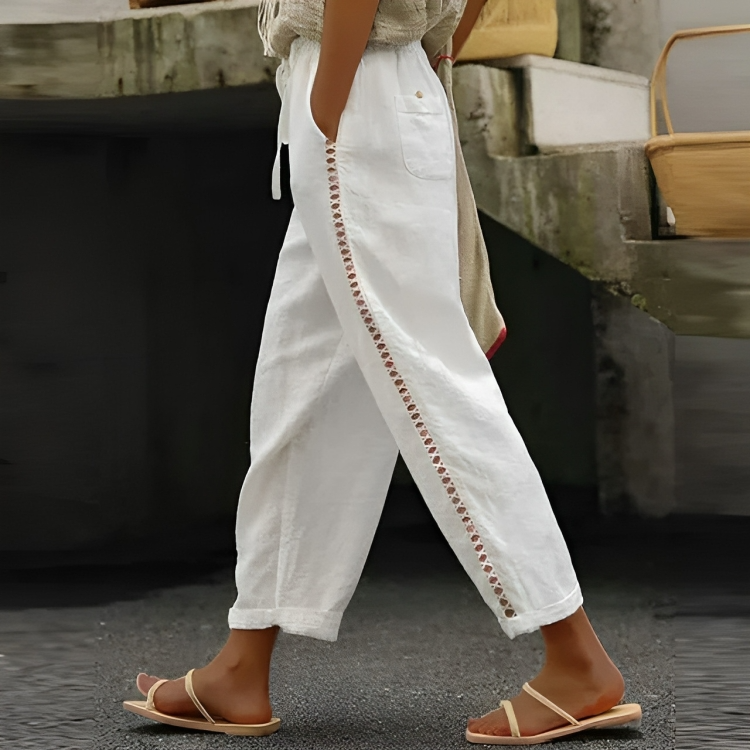 Weiße Leinenhose für Damen - Emma