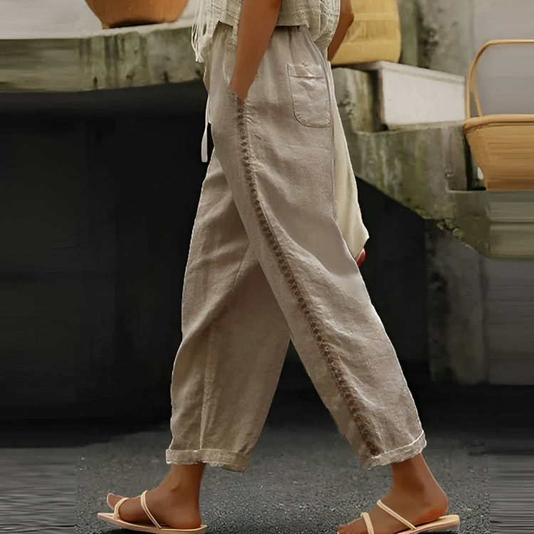 Weiße Leinenhose für Damen - Emma