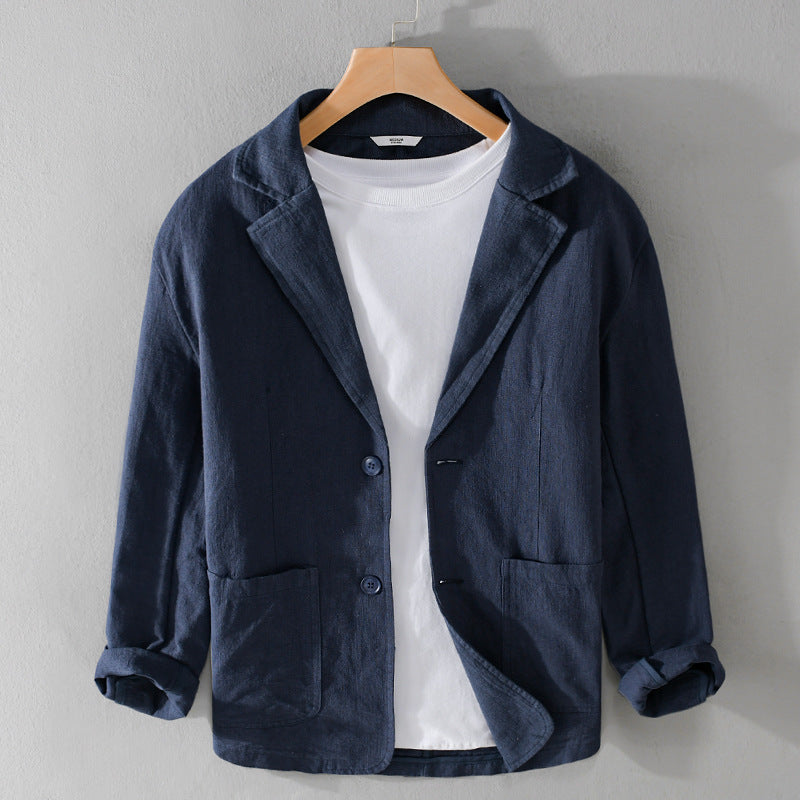 Beige Leinenjacke für Herren - Lars