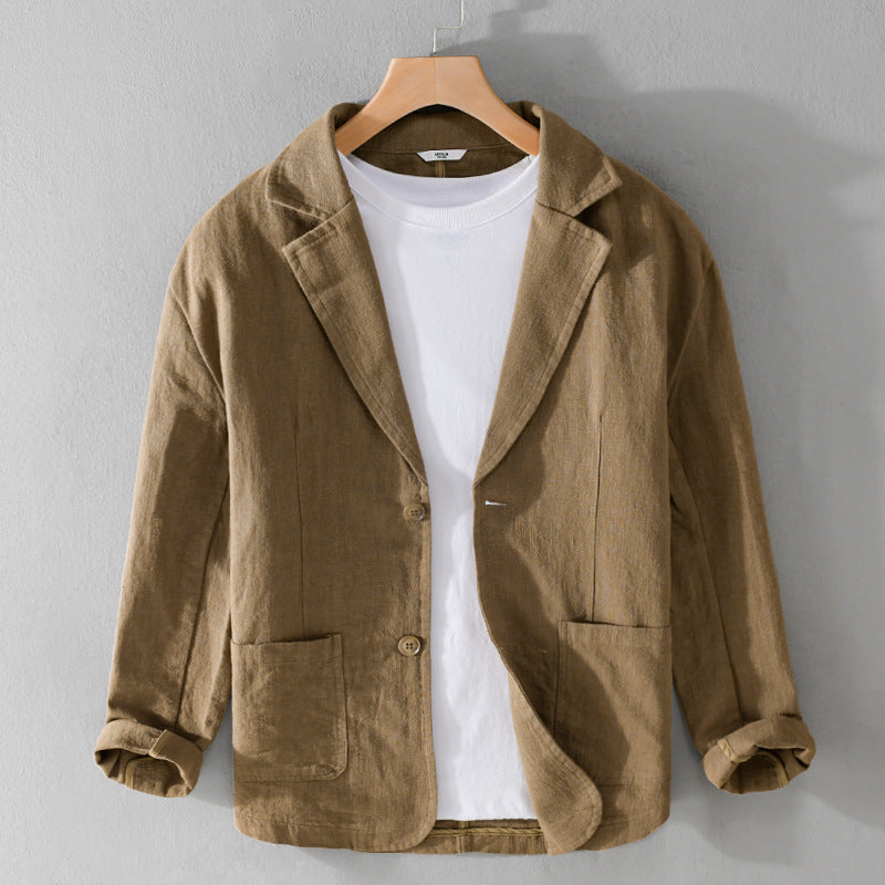 Beige Leinenjacke für Herren - Lars