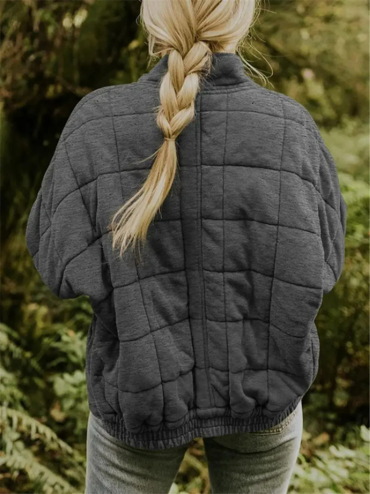 Dunkelgrauer Oversized Mid-Season Mantel - Clara