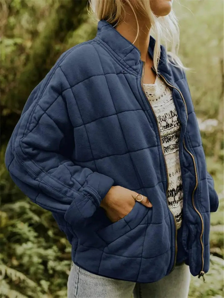 Dunkelgrauer Oversized Mid-Season Mantel - Clara