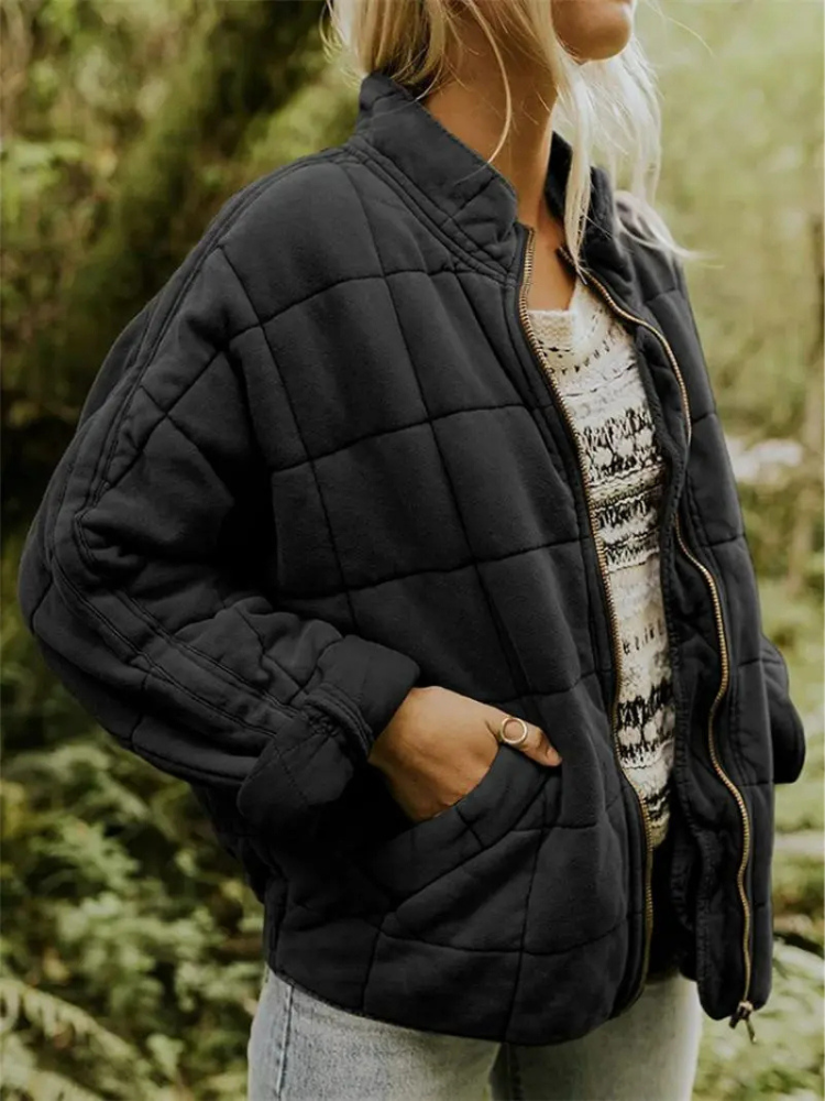 Dunkelgrauer Oversized Mid-Season Mantel - Clara
