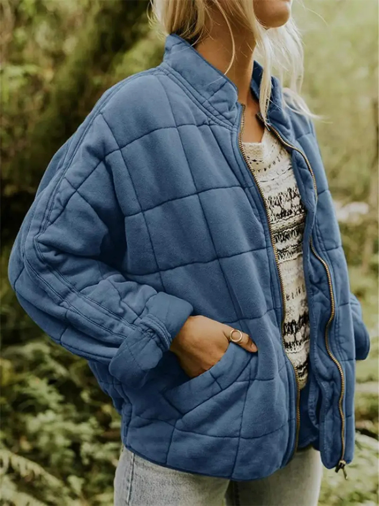 Dunkelgrauer Oversized Mid-Season Mantel - Clara