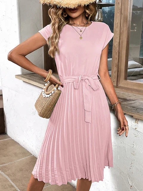 Zia - Elegantes Saphir Midi Sommerkleid