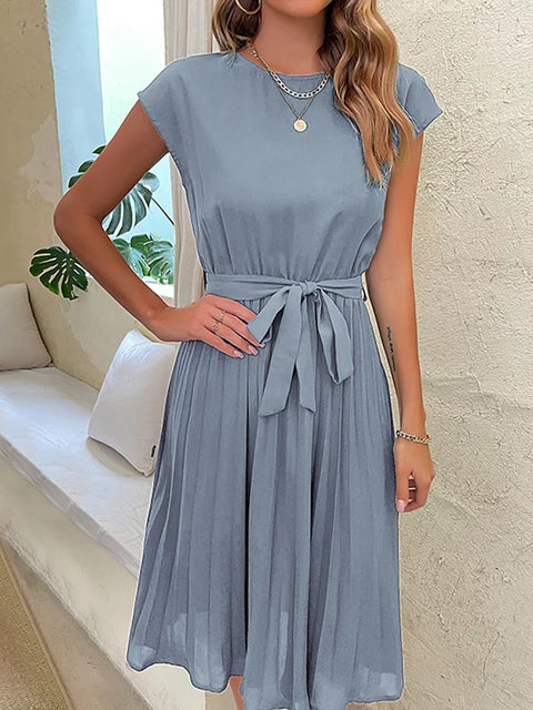 Zia - Elegantes Saphir Midi Sommerkleid