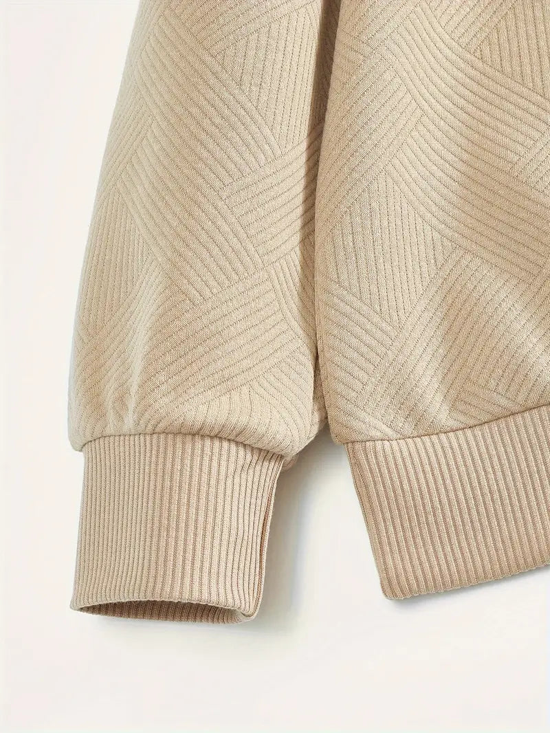 Vintage Herren-Zip-Pullover mit Muster Khaki – Jonas