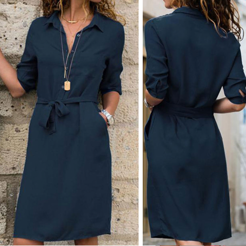 Bella - Dunkelblaues Schickes Kleid