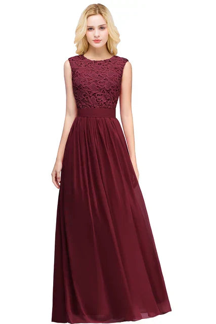 Cailyn - Langes Abendkleid aus Chiffon in Rosa