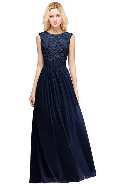 Cailyn - Langes Abendkleid aus Chiffon in Rosa