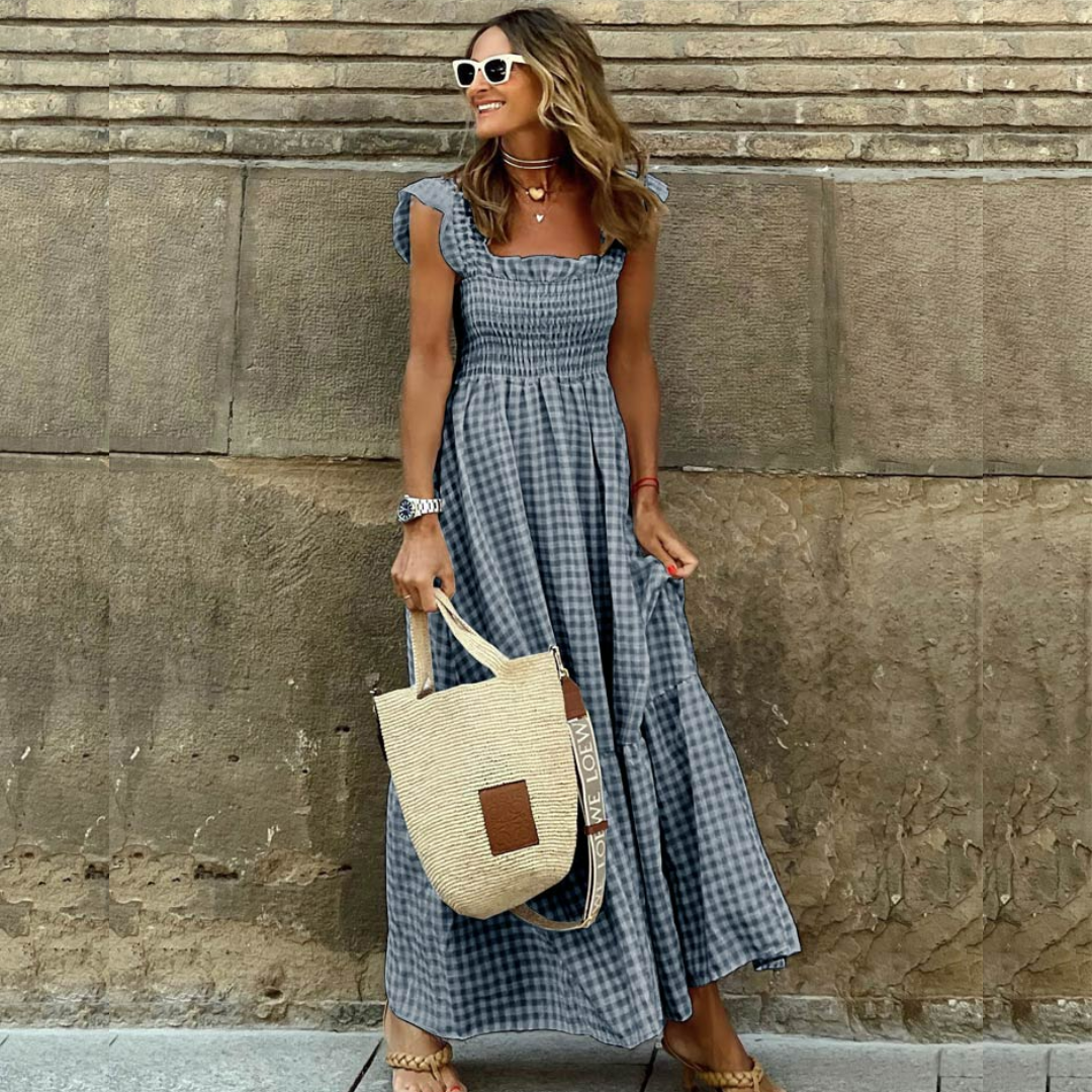 Eloise - Stilvolles Khaki Maxikleid