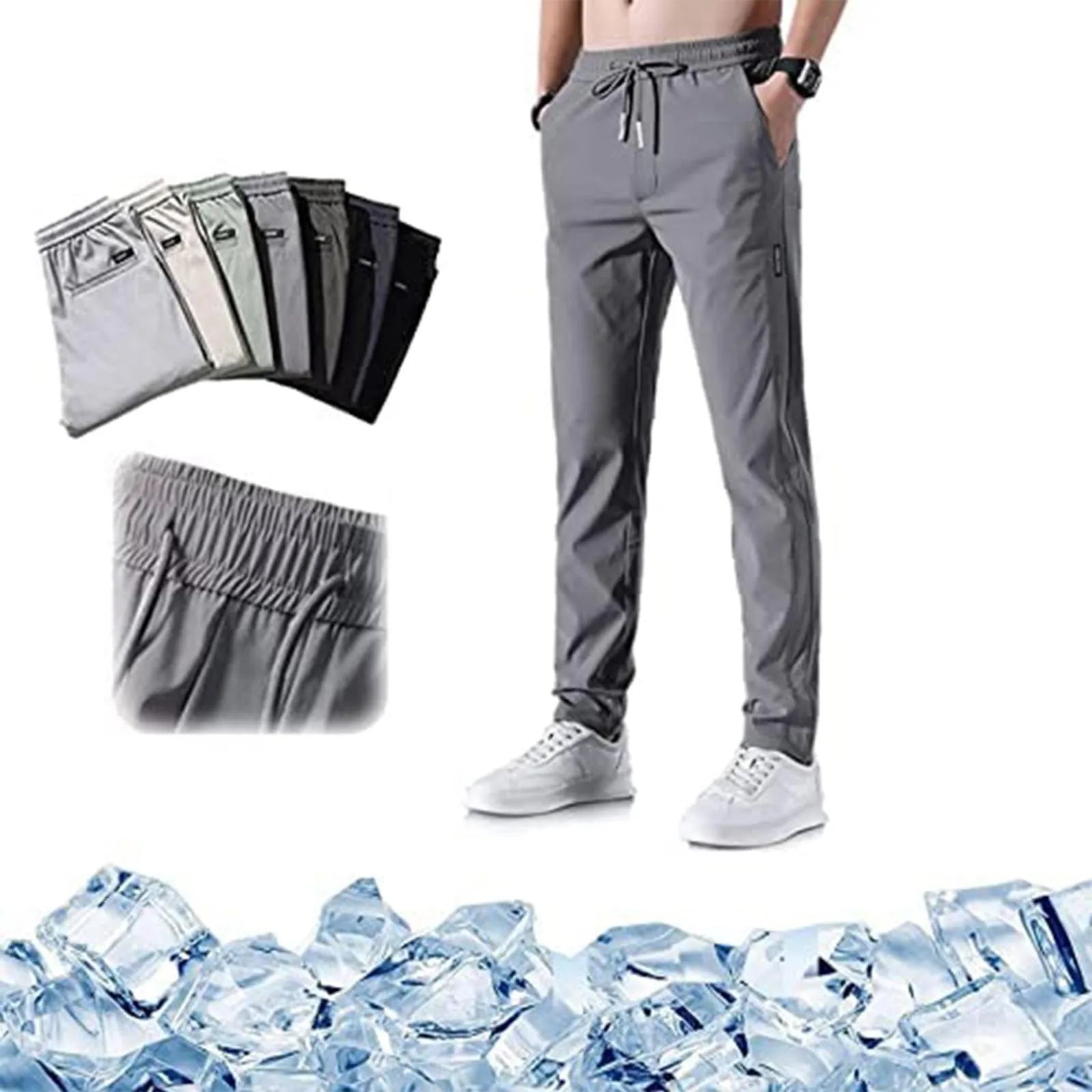 Dunkelgraue Eisseidenhose für Männer - Leon