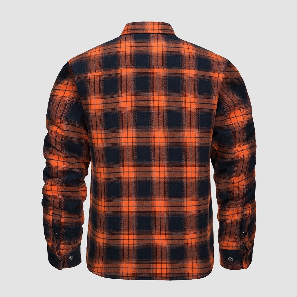 Warme Flanelljacke Orange - Theo