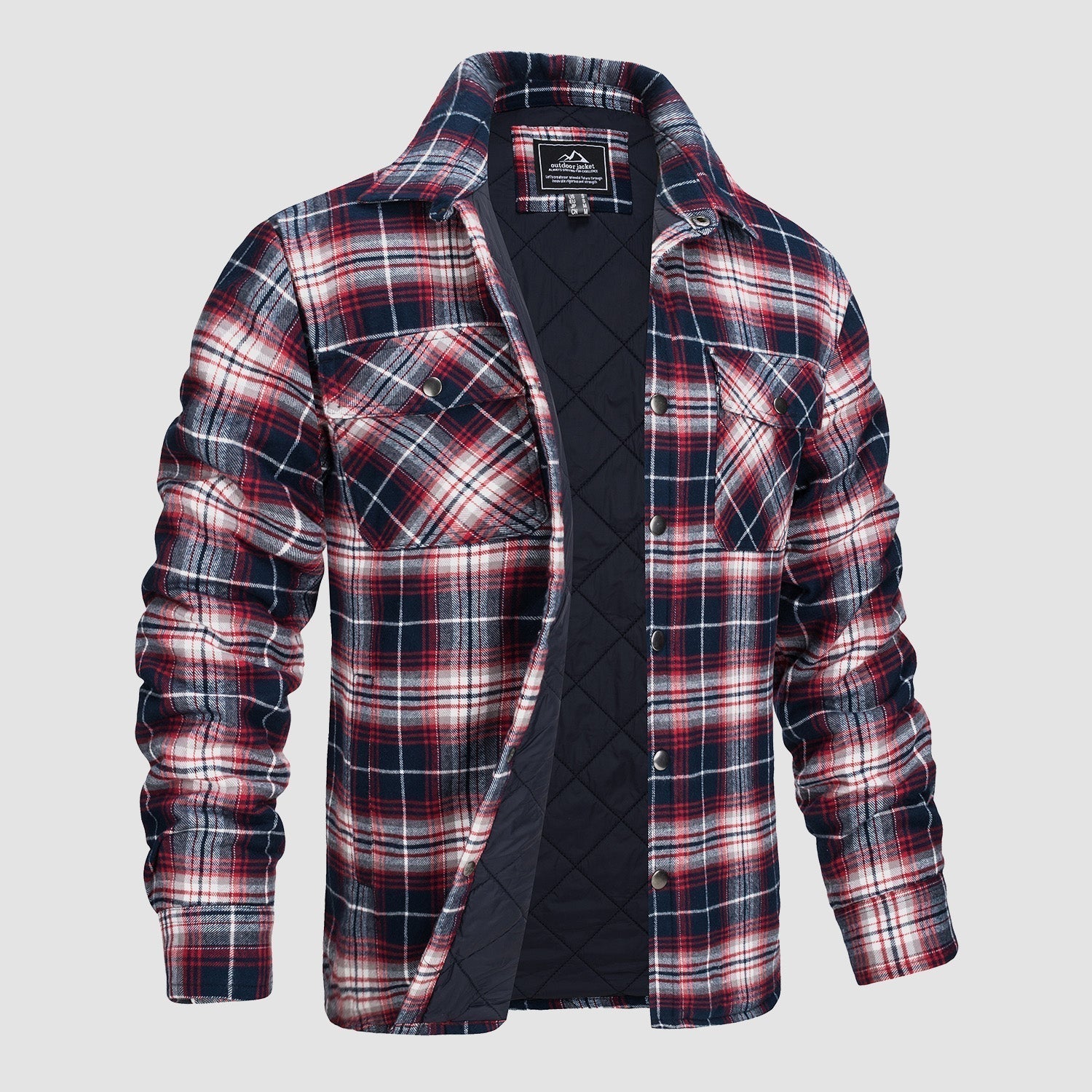 Warme Flanelljacke Orange - Theo