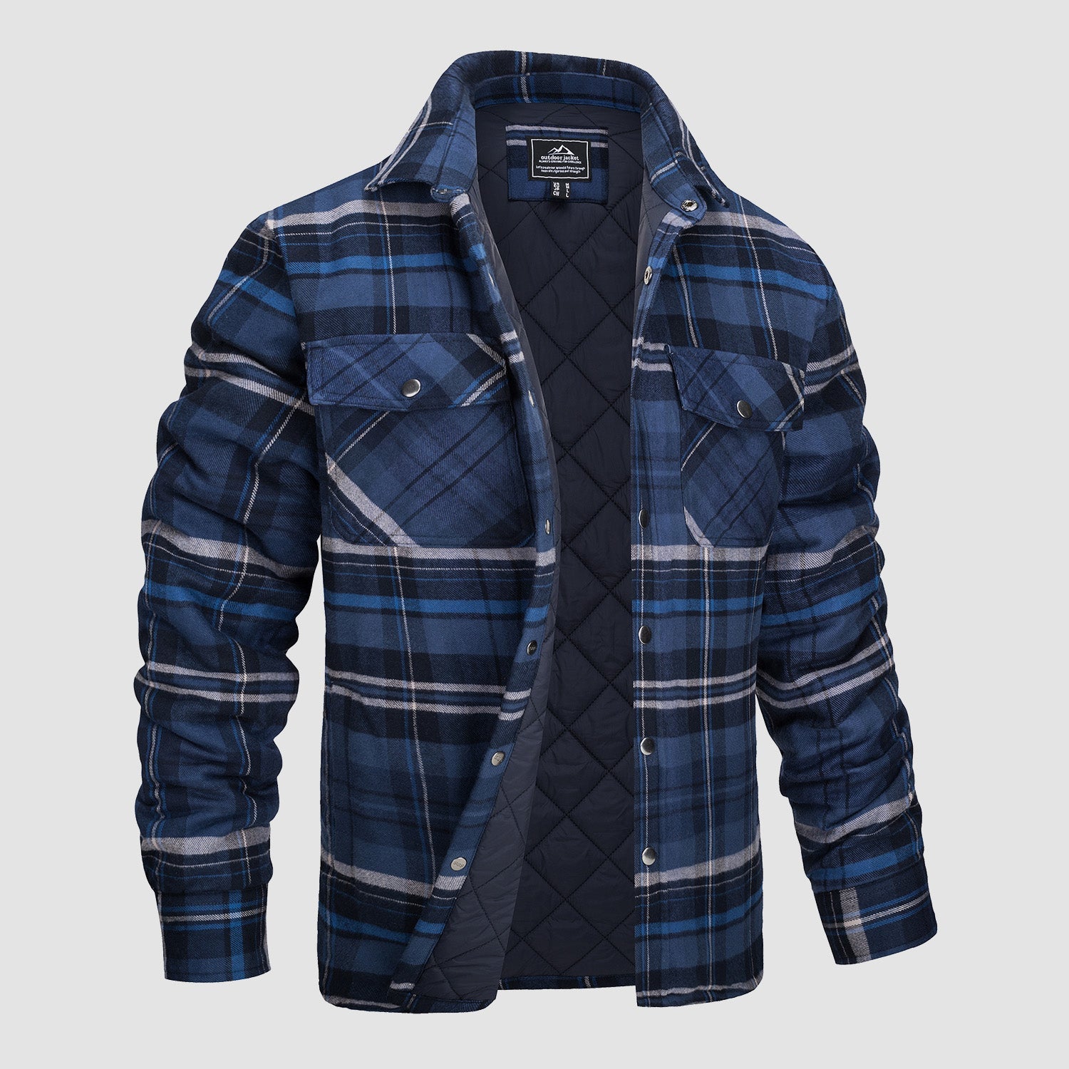 Warme Flanelljacke Orange - Theo