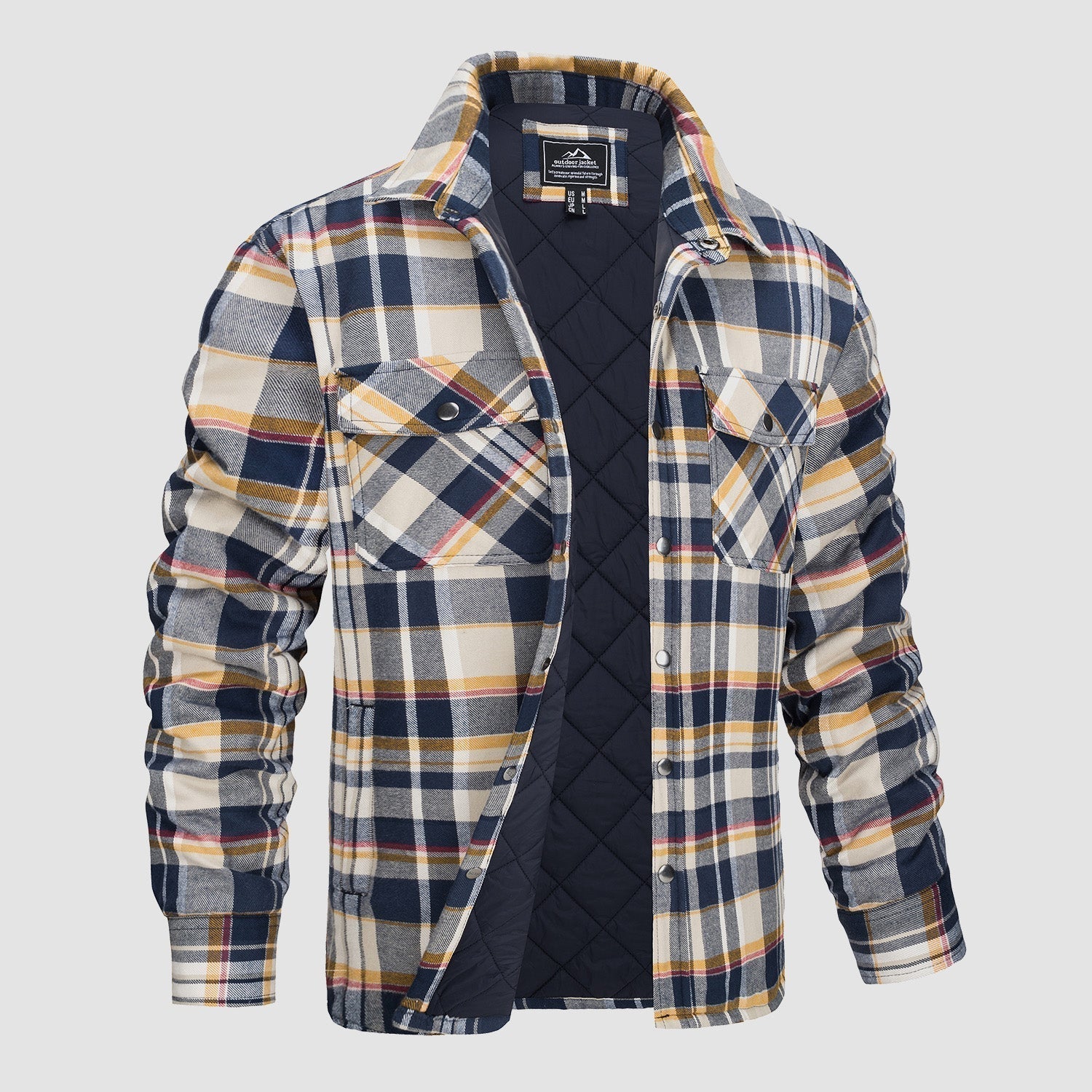 Warme Flanelljacke Orange - Theo