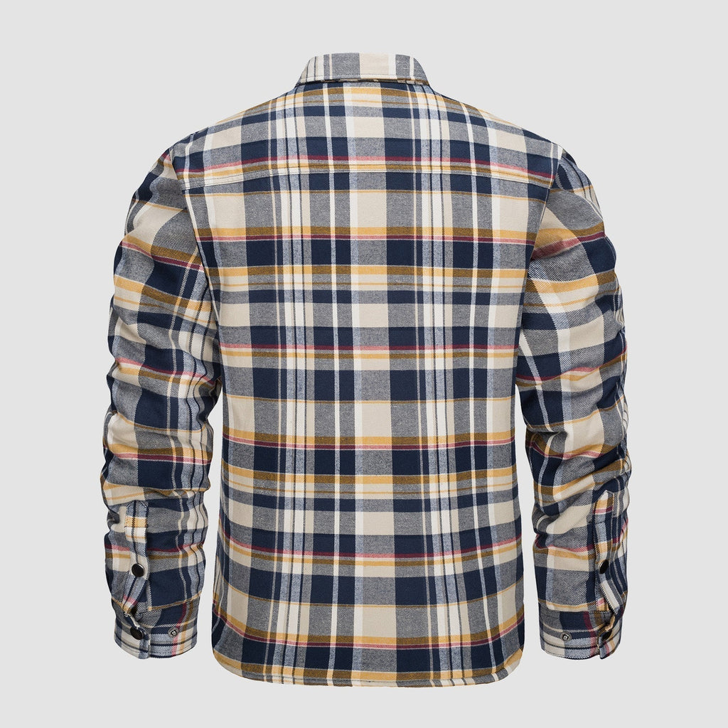 Warme Flanelljacke Orange - Theo