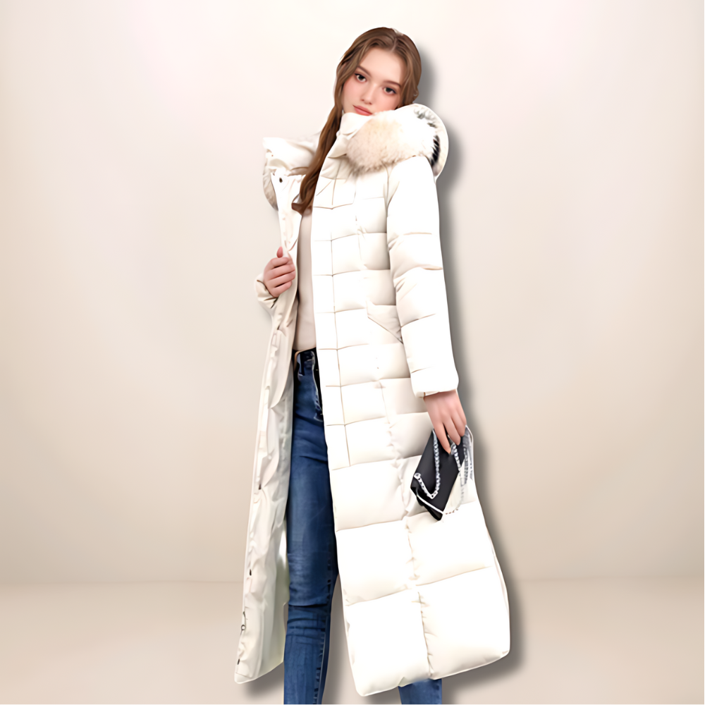 Ultraleichter Winter-Trenchcoat Weiß – Mila