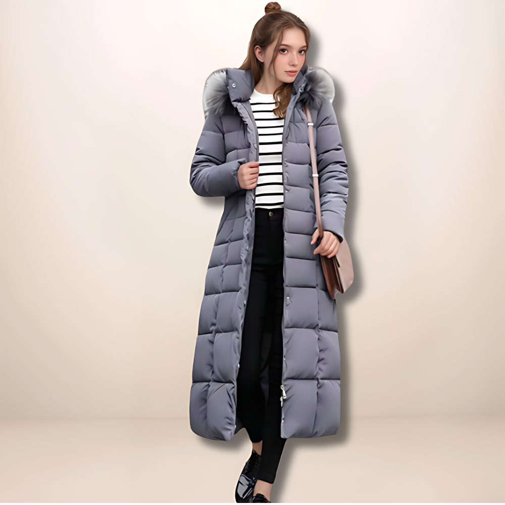 Ultraleichter Winter-Trenchcoat Weiß – Mila