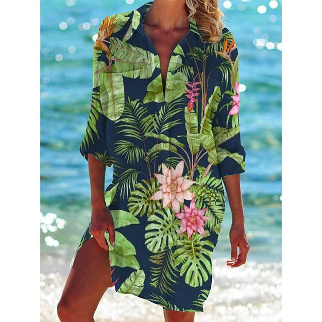 Hawaii Blumenmuster Bluse - Pauline