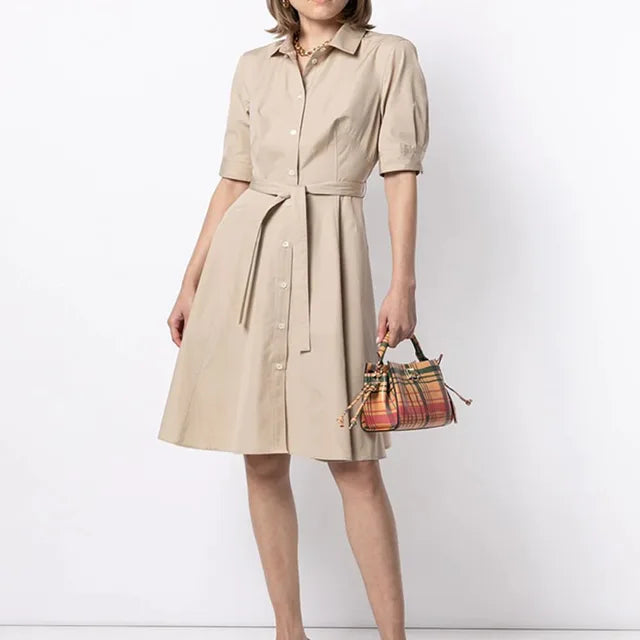 Graue A-Linienkleid mit Kragen - Cleo