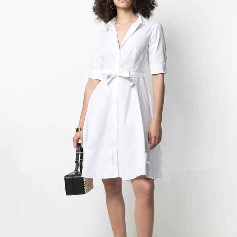 Graue A-Linienkleid mit Kragen - Cleo