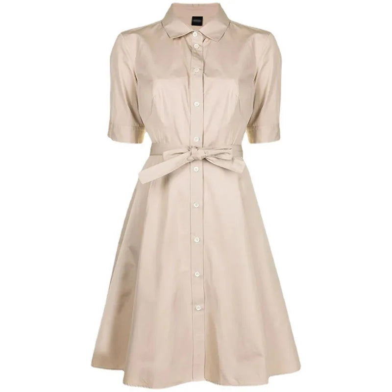 Graue A-Linienkleid mit Kragen - Cleo