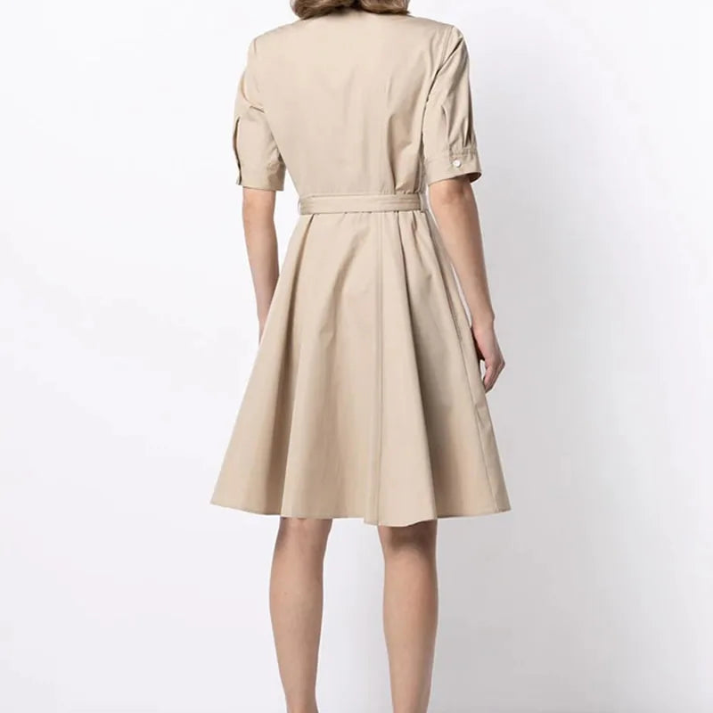 Graue A-Linienkleid mit Kragen - Cleo