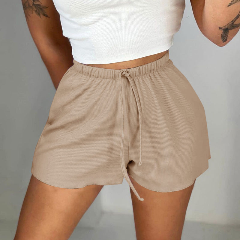 Liv - Violette Sportliche Kordelzug-Shorts