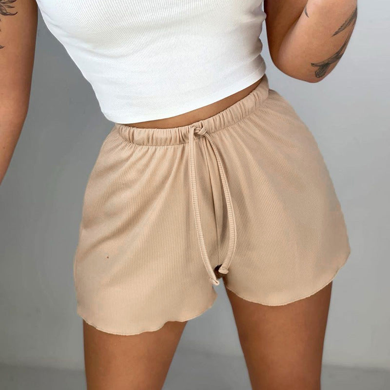 Liv - Violette Sportliche Kordelzug-Shorts