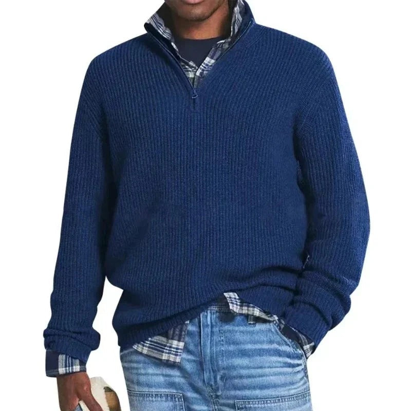 Moderner Herren-Zip-Pullover Grün – Finn
