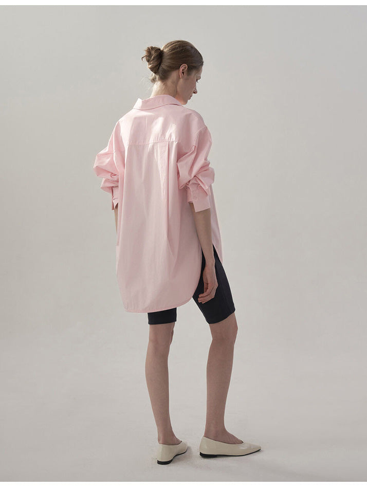 Rosa Baumwoll-Übergrößen Bluse - Lea