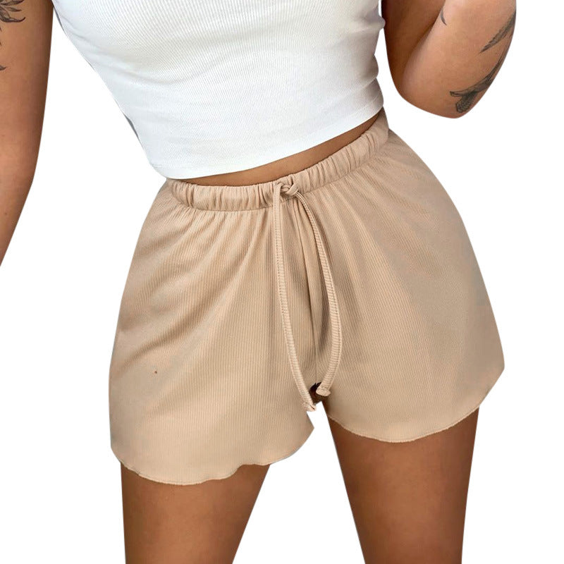 Liv - Violette Sportliche Kordelzug-Shorts
