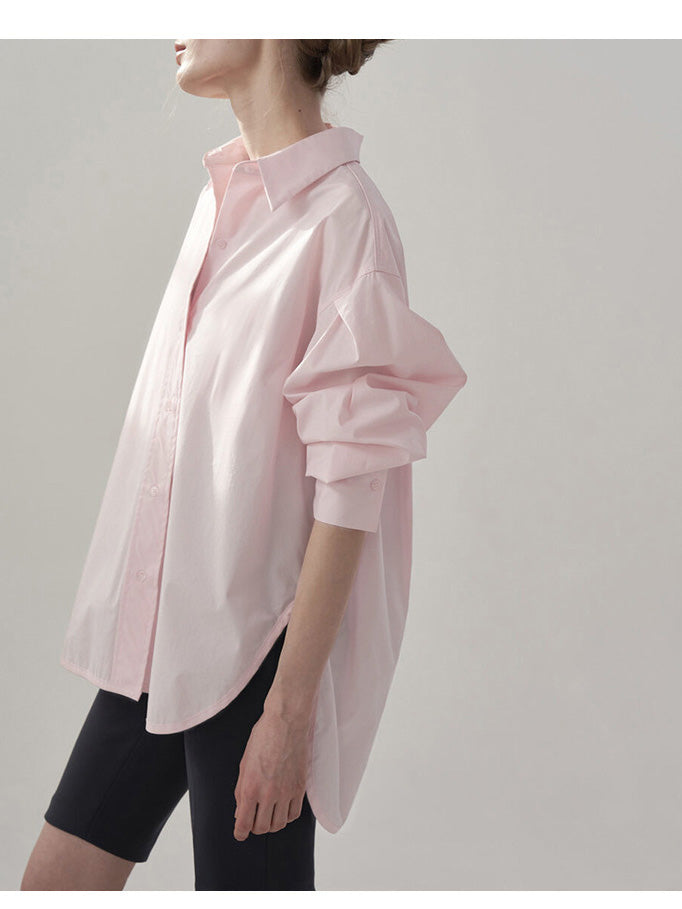 Rosa Baumwoll-Übergrößen Bluse - Lea