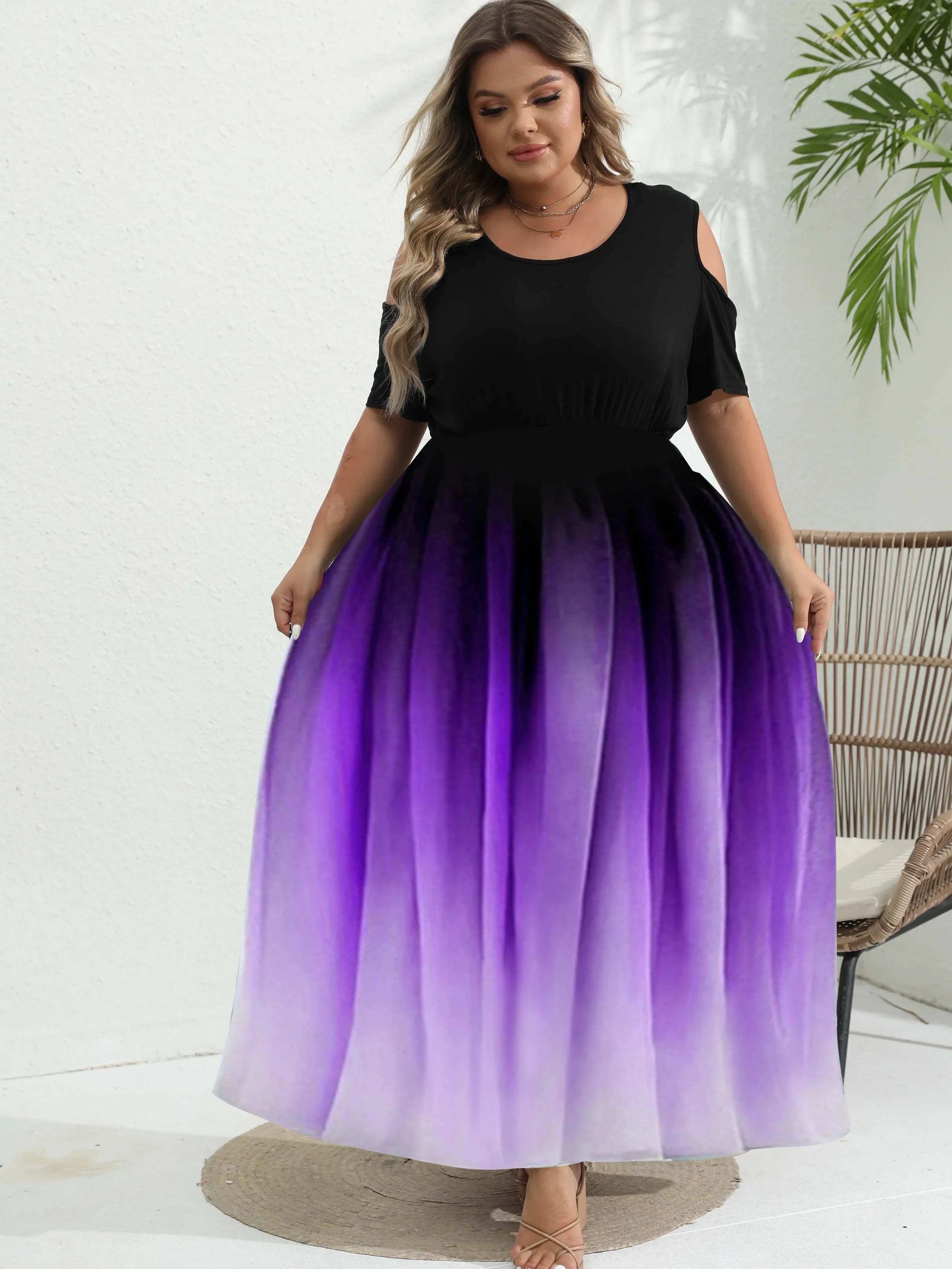 Lila Plus-Size-Sommerkleid - Lexi
