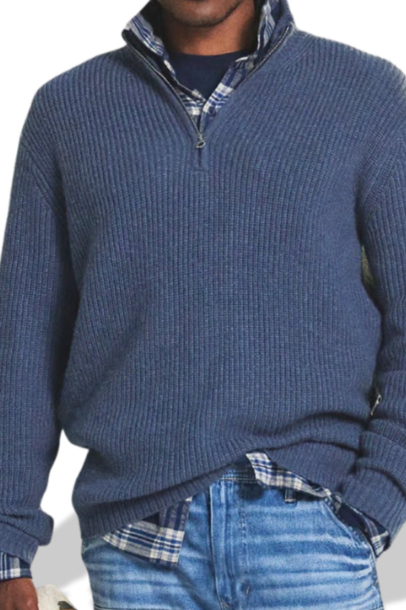 Moderner Herren-Zip-Pullover Grün – Finn