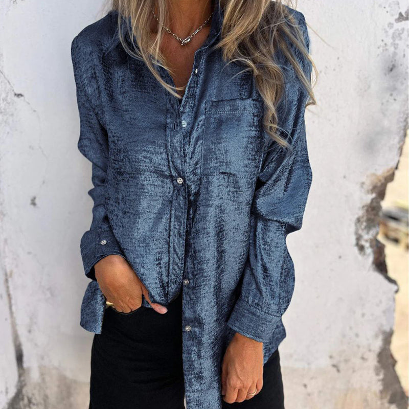 Blaues Langarm Shirt - Emma