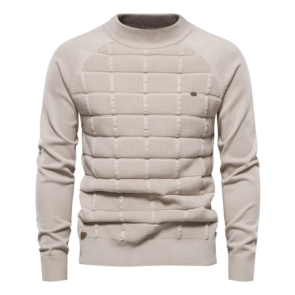 Khaki Gestrickter Pullover aus Wollmischung - Finn