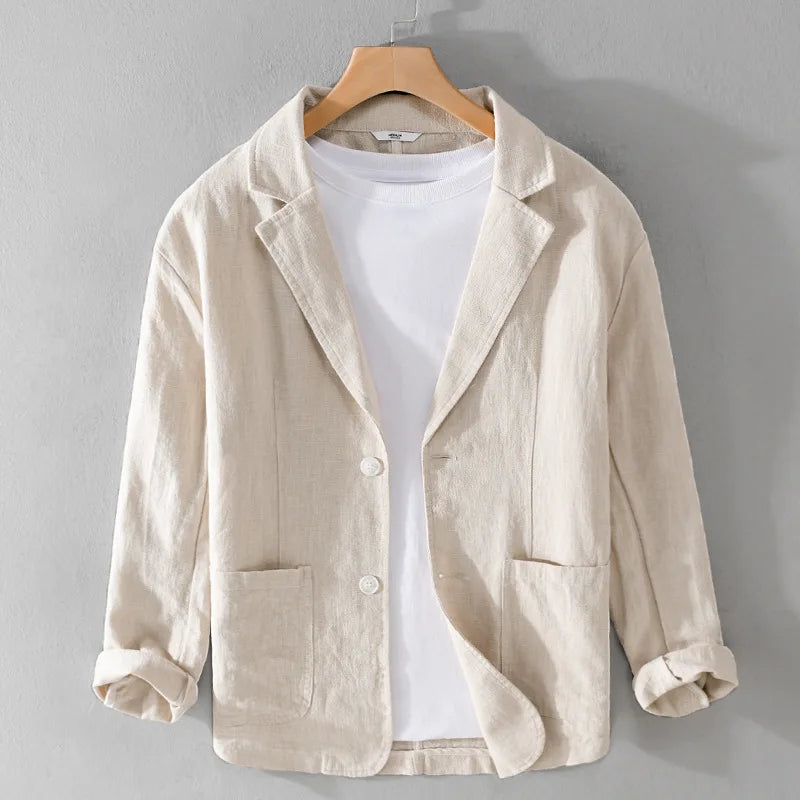 Beige Leinenjacke für Herren - Lars