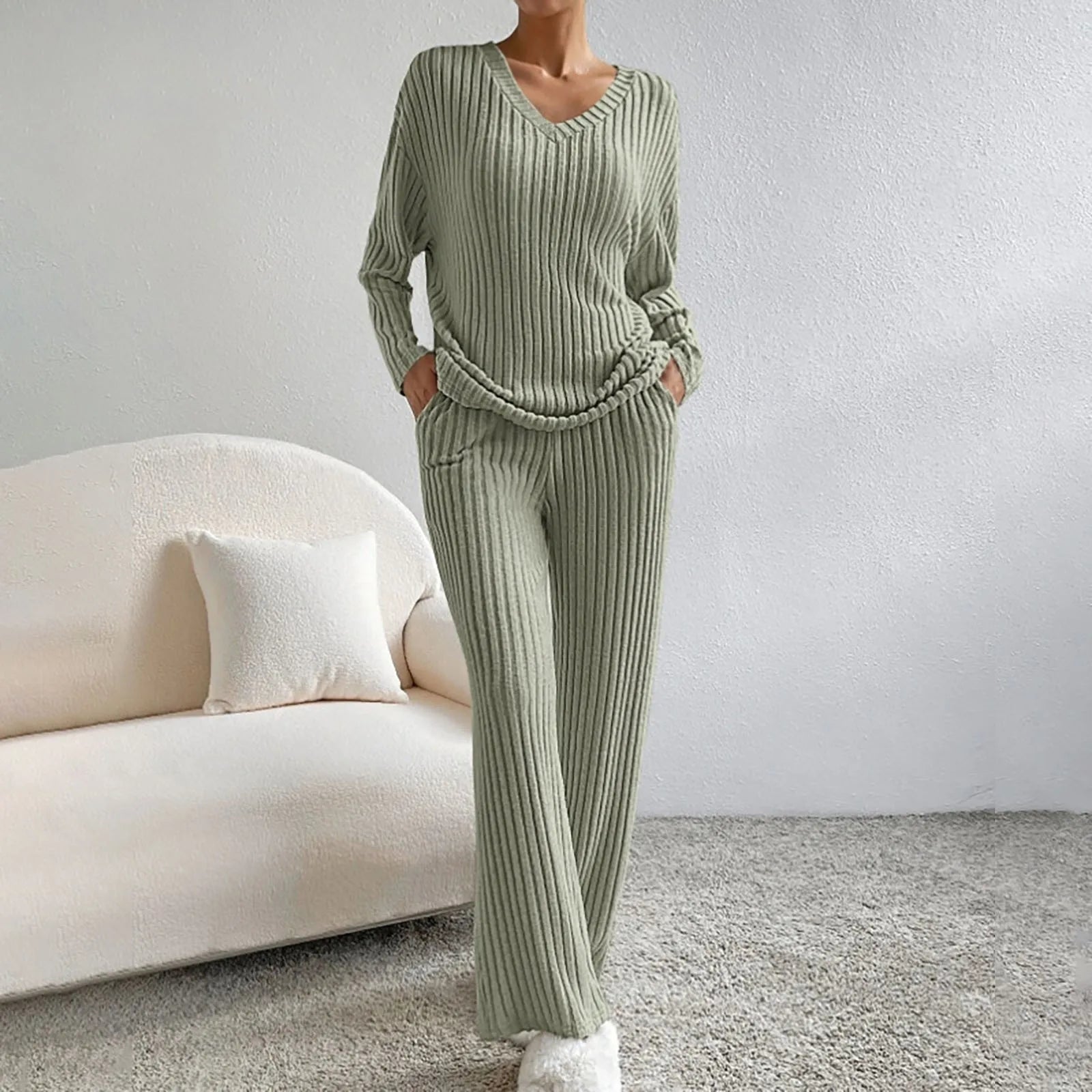 Strick 2-Teiler Beige – Isla