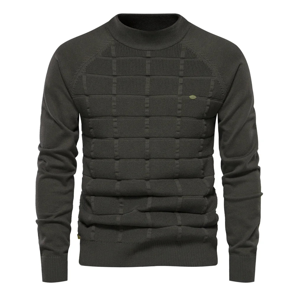 Khaki Gestrickter Pullover aus Wollmischung - Finn
