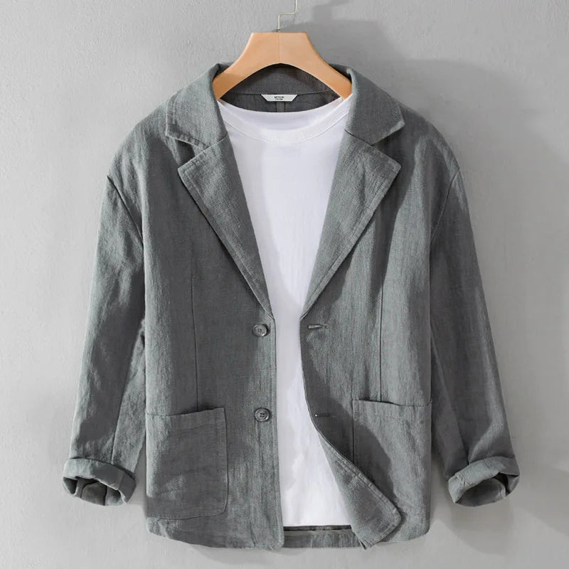 Beige Leinenjacke für Herren - Lars