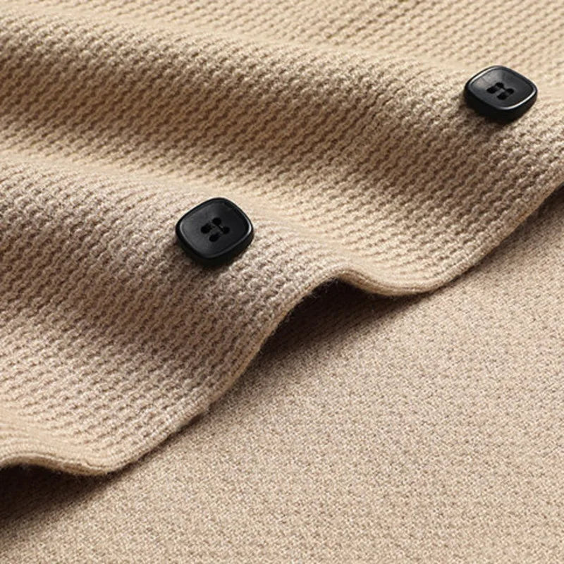 Beiger Strick-Cardigan mit Streifenmuster - Max