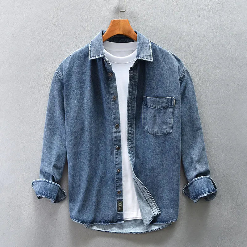 Graues Vintage-Denim-Hemd - Leo