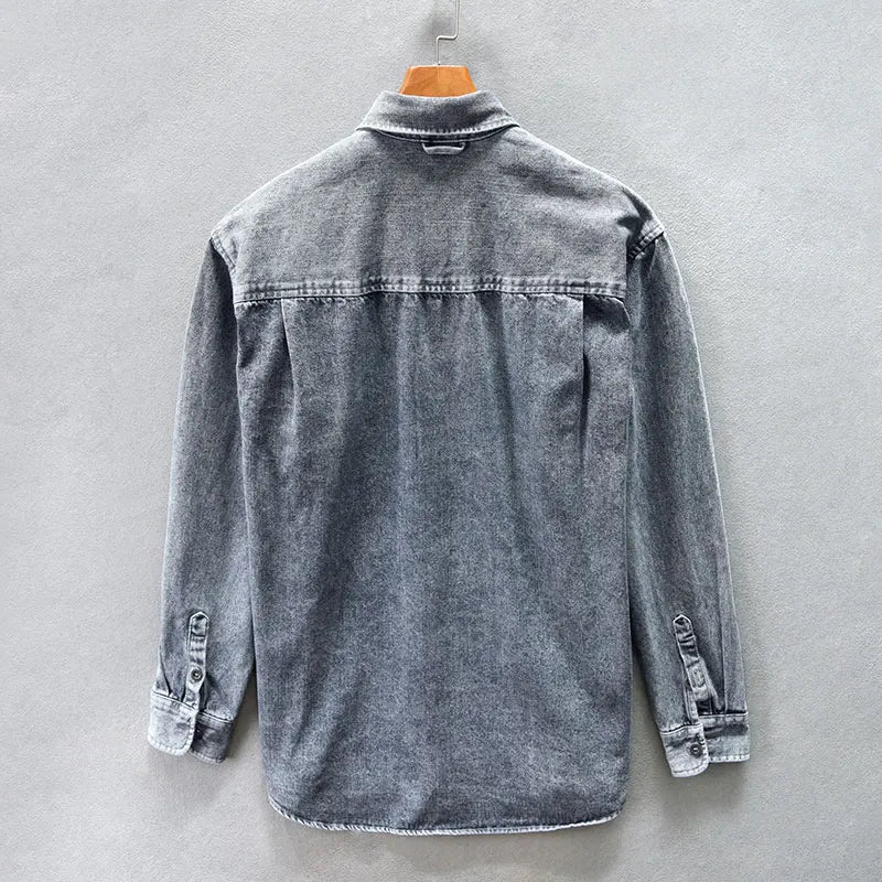 Graues Vintage-Denim-Hemd - Leo