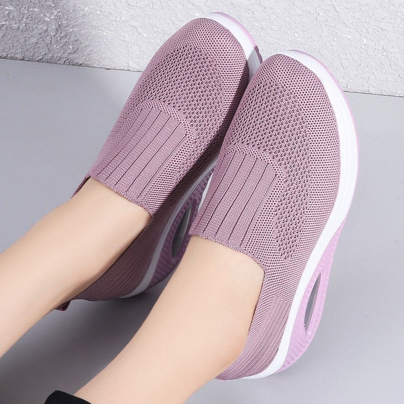 Cecile - Beige Mesh Sportliche Sneakers
