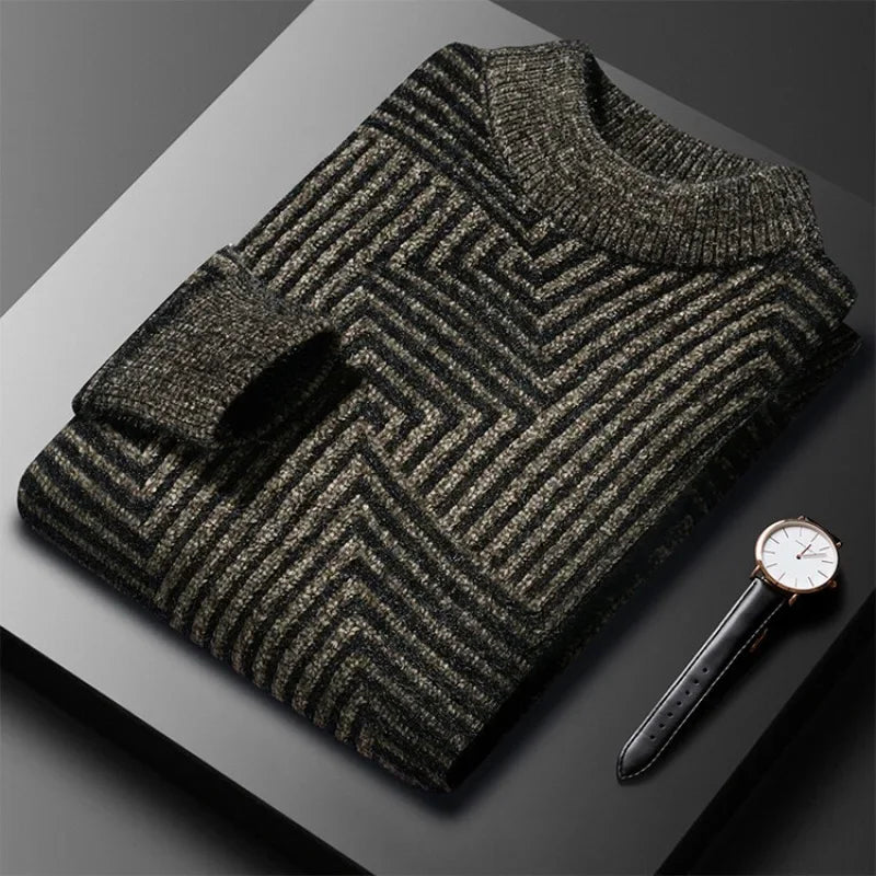 Khaki Frühlingspullover mit Rippen-Details - Mila