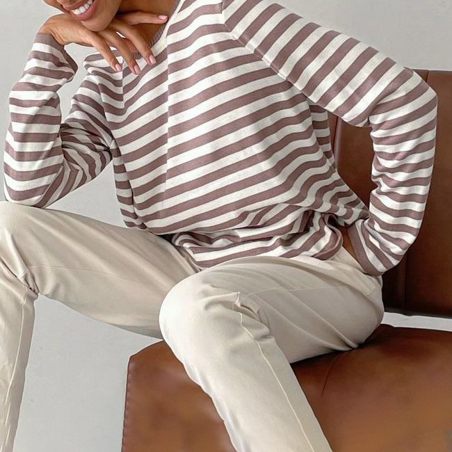 Aryonna - Elegante Braune Bluse mit Langen Ärmeln