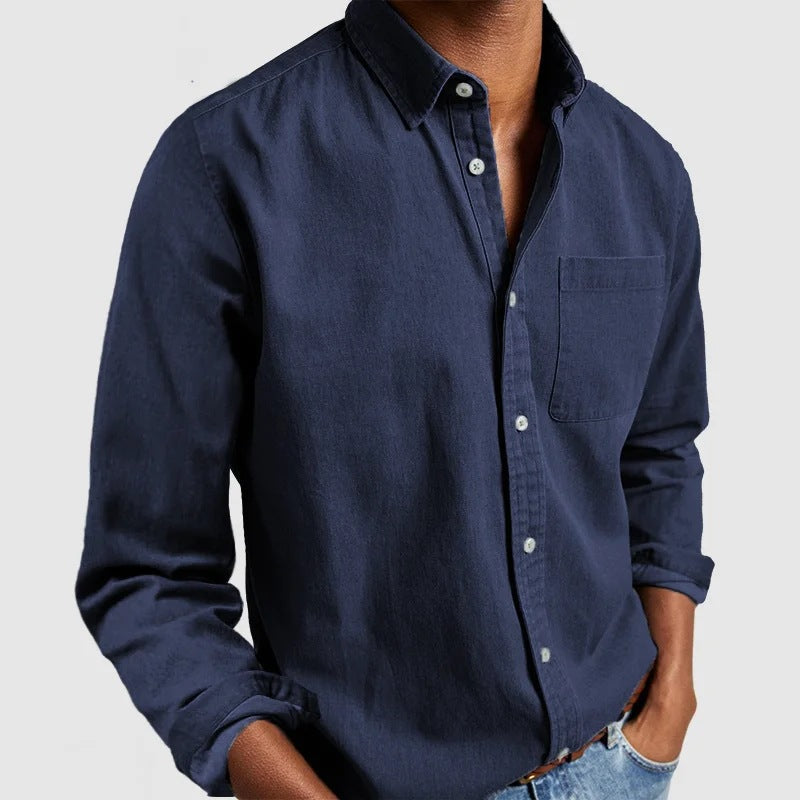 Navyblaues Baumwollhemd - Lucas
